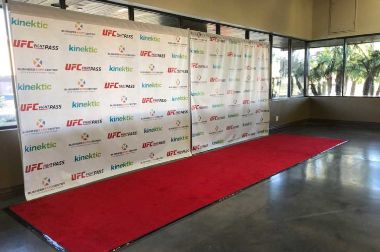 Red carpet with step and repeat
