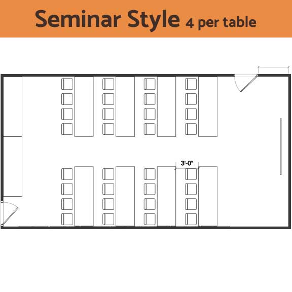 Seminar style room setup