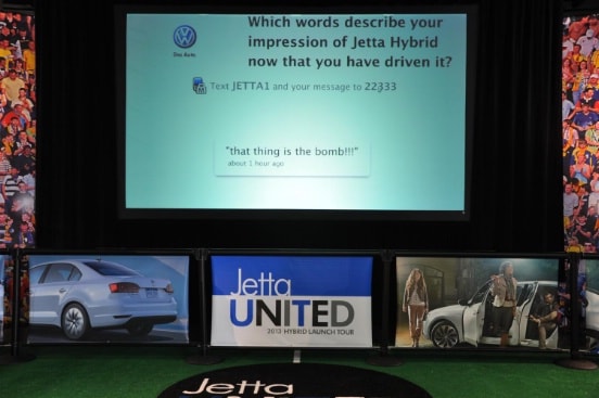 advertising slides at Volkswagen 2013 Jetta Hybrid Release