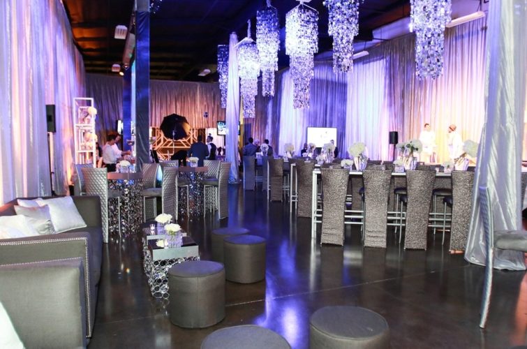 chairs, tables, chandelier lighting at TSE Wedding Gala 2015