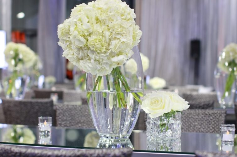 flower decoration on the table at TSE Wedding Gala 2015