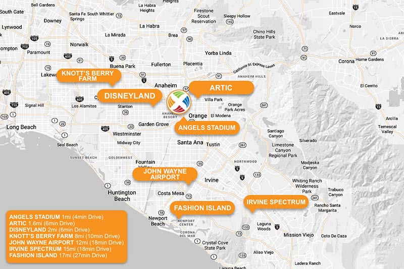 Map of Orange County landmarks