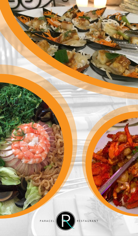 Paracel menu with different foods
