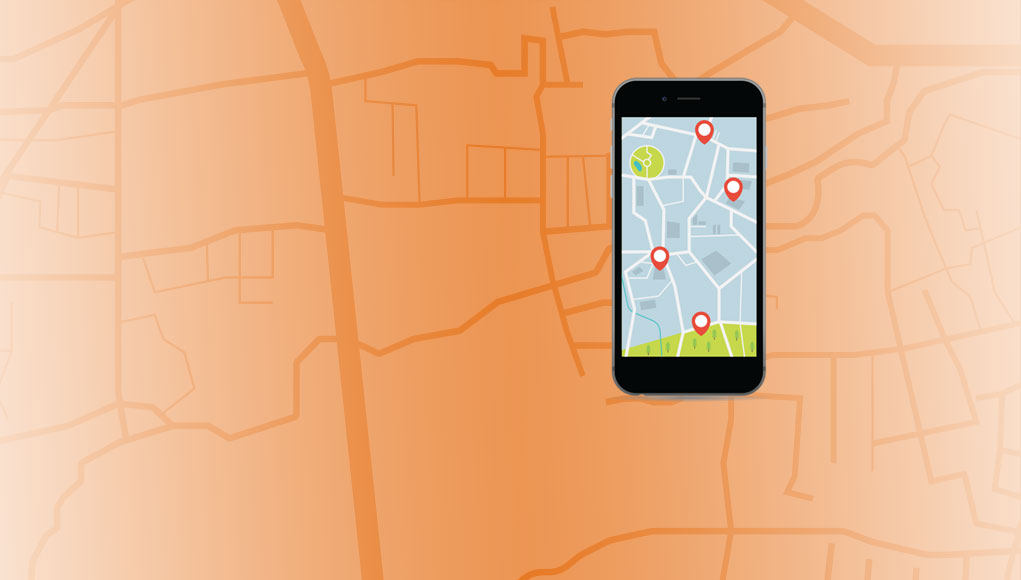 mobile phone with map